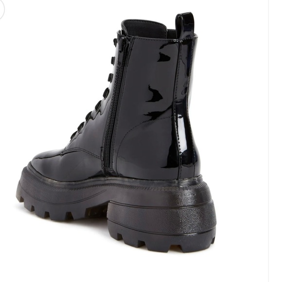 NWT KATY PERRY COLLECTION GELI COMBAT BOOT WOMENS SZ 8 PATENT LEATHER BLACK - Picture 5 of 6